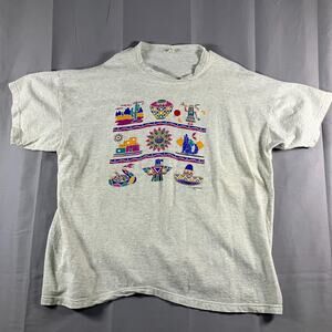Vintage 90s Southwestern Tribal Graphic Tee Heather Gray One Size Fits All XL